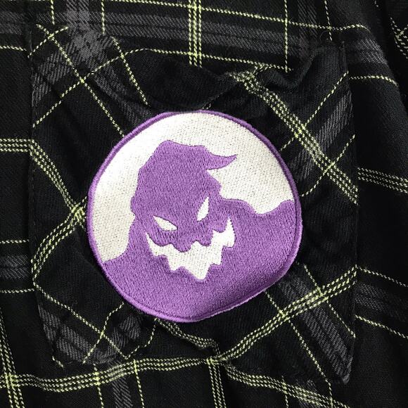 Torrid Nightmare Before Christmas Button Up Flannel Plaid Oogie Boogie Size 5X - Picture 3 of 9